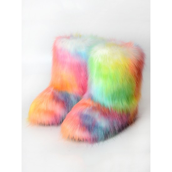 Colorful Keep Warm Round-Toe Boots Colorful Keep Warm Round-Toe Boots