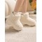 Round-Toe Split-Joint Velvet Platform Shoes Boots