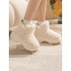 Round-Toe Split-Joint Velvet Platform Shoes Boots Round-Toe Split-Joint Velvet Platform Shoes Boots