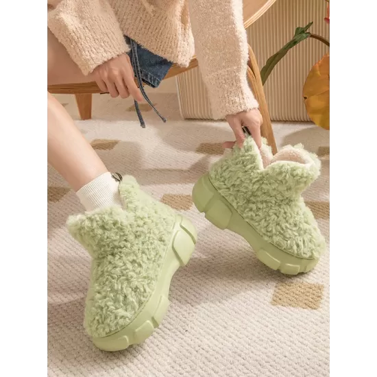 Round-Toe Split-Joint Velvet Platform Shoes Boots Round-Toe Split-Joint Velvet Platform Shoes Boots