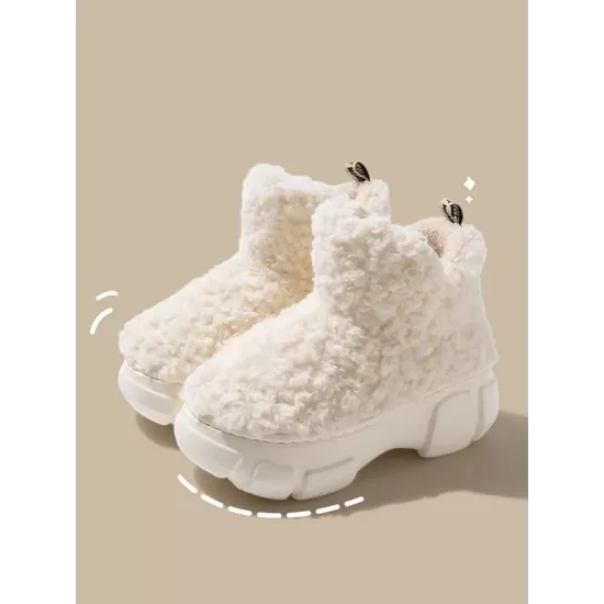 Round-Toe Split-Joint Velvet Platform Shoes Boots Round-Toe Split-Joint Velvet Platform Shoes Boots