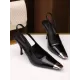 Contrast Color Split-Joint Square-Toe Sling Shoes Pumps Contrast Color Split-Joint Square-Toe Sling Shoes Pumps