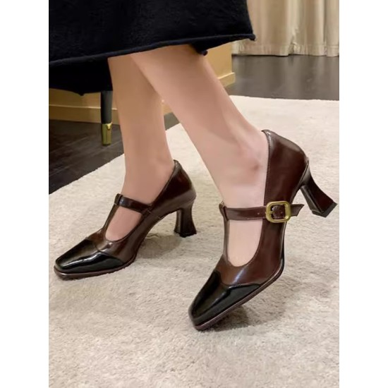 Hollow Split-Joint Square-Toe Pumps Hollow Split-Joint Square-Toe Pumps