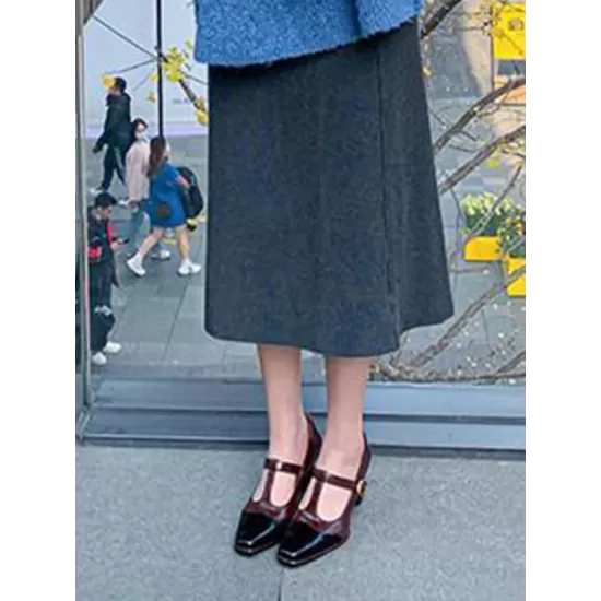 Hollow Split-Joint Square-Toe Pumps Hollow Split-Joint Square-Toe Pumps