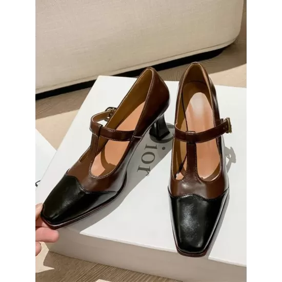 Hollow Split-Joint Square-Toe Pumps Hollow Split-Joint Square-Toe Pumps