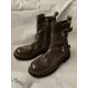 Belt Buckle Round-Toe Split-Joint Zipper Boots Belt Buckle Round-Toe Split-Joint Zipper Boots