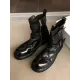 Belt Buckle Round-Toe Split-Joint Zipper Boots Belt Buckle Round-Toe Split-Joint Zipper Boots
