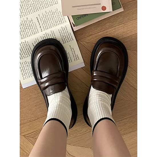 Round-Toe Split-Joint Platform Shoes Mary Janes Round-Toe Split-Joint Platform Shoes Mary Janes