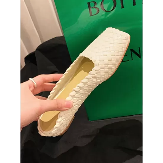 Open Toe Split-Joint Square-Toe Woven Slippers&Mules Open Toe Split-Joint Square-Toe Woven Slippers&Mules
