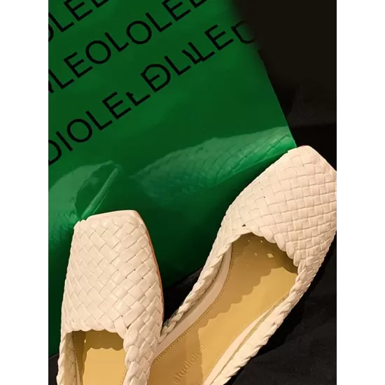 Open Toe Split-Joint Square-Toe Woven Slippers&Mules Open Toe Split-Joint Square-Toe Woven Slippers&Mules