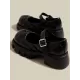 Rhombic Round-Toe Shallow Cut Split-Joint Platform Shoes Rhombic Round-Toe Shallow Cut Split-Joint Platform Shoes