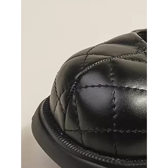 Rhombic Round-Toe Shallow Cut Split-Joint Platform Shoes Rhombic Round-Toe Shallow Cut Split-Joint Platform Shoes