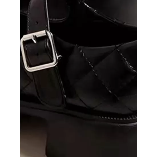 Rhombic Round-Toe Shallow Cut Split-Joint Platform Shoes Rhombic Round-Toe Shallow Cut Split-Joint Platform Shoes