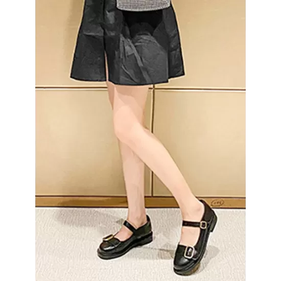 Belt Buckle Round-Toe Shallow Cut Split-Joint Mary Janes Belt Buckle Round-Toe Shallow Cut Split-Joint Mary Janes