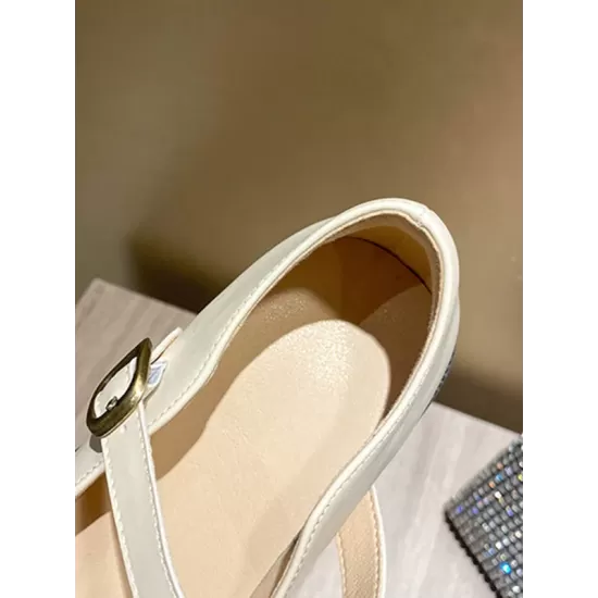 Belt Buckle Round-Toe Shallow Cut Split-Joint Mary Janes Belt Buckle Round-Toe Shallow Cut Split-Joint Mary Janes