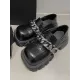 Chains Pleated Split-Joint Square-Toe Platform Shoes Mary Janes Chains Pleated Split-Joint Square-Toe Platform Shoes Mary Janes