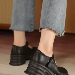 Belt Buckle Platform Shoes Mary Janes