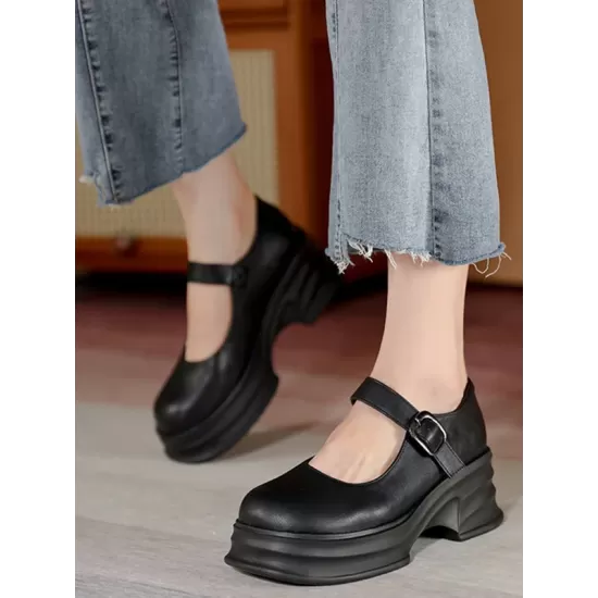 Belt Buckle Platform Shoes Mary Janes Belt Buckle Platform Shoes Mary Janes