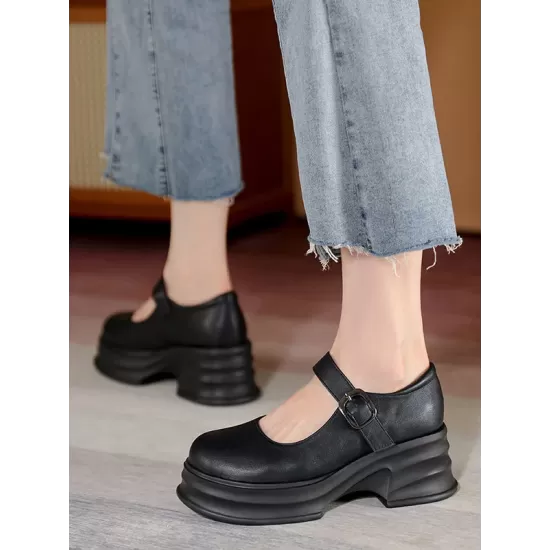 Belt Buckle Platform Shoes Mary Janes Belt Buckle Platform Shoes Mary Janes