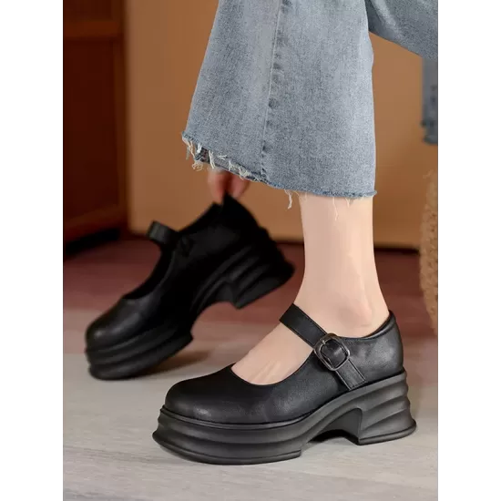 Belt Buckle Platform Shoes Mary Janes Belt Buckle Platform Shoes Mary Janes