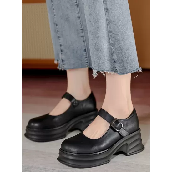 Belt Buckle Platform Shoes Mary Janes Belt Buckle Platform Shoes Mary Janes