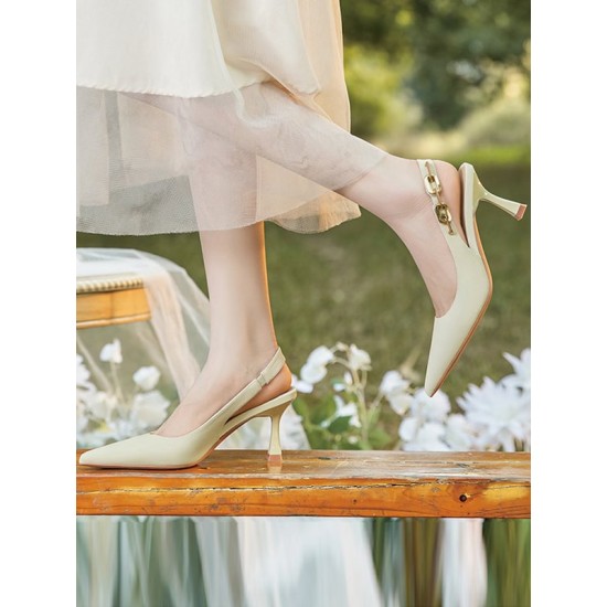Chains Pointed-Toe Split-Joint Sling Shoes Sandals Chains Pointed-Toe Split-Joint Sling Shoes Sandals