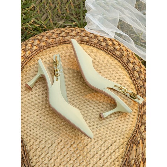 Chains Pointed-Toe Split-Joint Sling Shoes Sandals Chains Pointed-Toe Split-Joint Sling Shoes Sandals
