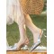 Pleated Pointed-Toe Split-Joint Sling Shoes Sandals
