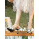 Pleated Pointed-Toe Split-Joint Sling Shoes Sandals Pleated Pointed-Toe Split-Joint Sling Shoes Sandals