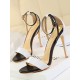 Belt Buckle Open Toe Shiny Split-Joint Sandals Pumps Sandals Belt Buckle Open Toe Shiny Split-Joint Sandals Pumps Sandals