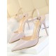 Belt Buckle Pointed-Toe Shiny Split-Joint Sandals Pumps Belt Buckle Pointed-Toe Shiny Split-Joint Sandals Pumps