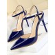 Belt Buckle Pointed-Toe Shiny Split-Joint Sandals Pumps Belt Buckle Pointed-Toe Shiny Split-Joint Sandals Pumps