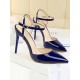 Belt Buckle Pointed-Toe Shiny Split-Joint Sandals Pumps Belt Buckle Pointed-Toe Shiny Split-Joint Sandals Pumps