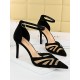 Hollow Pointed-Toe Split-Joint Pumps Sandals Hollow Pointed-Toe Split-Joint Pumps Sandals