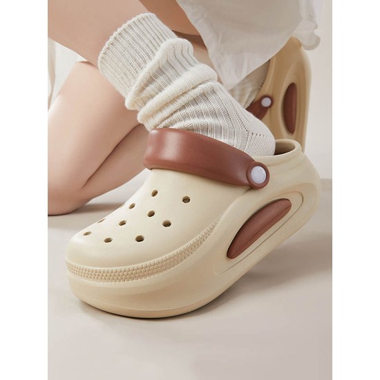 Hollow Round-Toe Shallow Cut Split-Joint Slippers Sandals Crocs Hollow Round-Toe Shallow Cut Split-Joint Slippers Sandals Crocs