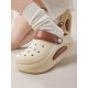 Hollow Round-Toe Shallow Cut Split-Joint Slippers Sandals Crocs Hollow Round-Toe Shallow Cut Split-Joint Slippers Sandals Crocs