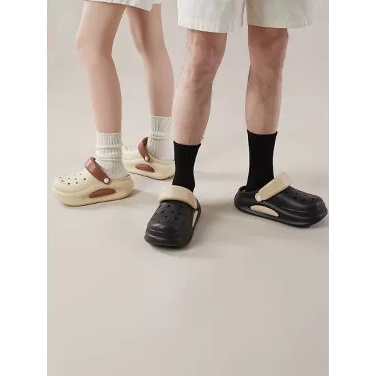 Hollow Round-Toe Shallow Cut Split-Joint Slippers Sandals Crocs Hollow Round-Toe Shallow Cut Split-Joint Slippers Sandals Crocs