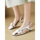 Belt Buckle Flower Shape Hollow Split-Joint Square-Toe Sandals Belt Buckle Flower Shape Hollow Split-Joint Square-Toe Sandals