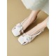 Belt Buckle Flower Shape Hollow Split-Joint Square-Toe Sandals Belt Buckle Flower Shape Hollow Split-Joint Square-Toe Sandals