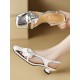 Belt Buckle Flower Shape Hollow Split-Joint Square-Toe Sandals Belt Buckle Flower Shape Hollow Split-Joint Square-Toe Sandals