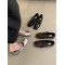 Belt Buckle Shallow Cut Split-Joint Square-Toe Mary Janes Flats