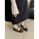Belt Buckle Shallow Cut Split-Joint Square-Toe Mary Janes Flats Belt Buckle Shallow Cut Split-Joint Square-Toe Mary Janes Flats