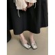 Belt Buckle Shallow Cut Split-Joint Square-Toe Mary Janes Flats Belt Buckle Shallow Cut Split-Joint Square-Toe Mary Janes Flats