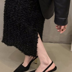 Hollow Pointed-Toe Split-Joint Sling Shoes Sandals Pumps