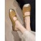 Contrast Color Shallow Cut Split-Joint Square-Toe Slippers&Mules Mary Janes Flats