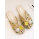 Open Toe Printed Round-Toe Split-Joint Slippers Open Toe Printed Round-Toe Split-Joint Slippers
