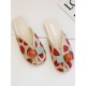Open Toe Printed Round-Toe Split-Joint Slippers Open Toe Printed Round-Toe Split-Joint Slippers