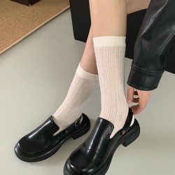 Buckle Round-Toe Split-Joint Sandals Mules&Slides Loafers