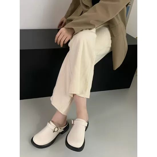 Buckle Round-Toe Split-Joint Sandals Mules&Slides Loafers Buckle Round-Toe Split-Joint Sandals Mules&Slides Loafers