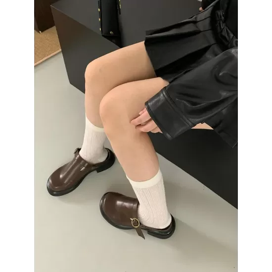 Buckle Round-Toe Split-Joint Sandals Mules&Slides Loafers Buckle Round-Toe Split-Joint Sandals Mules&Slides Loafers